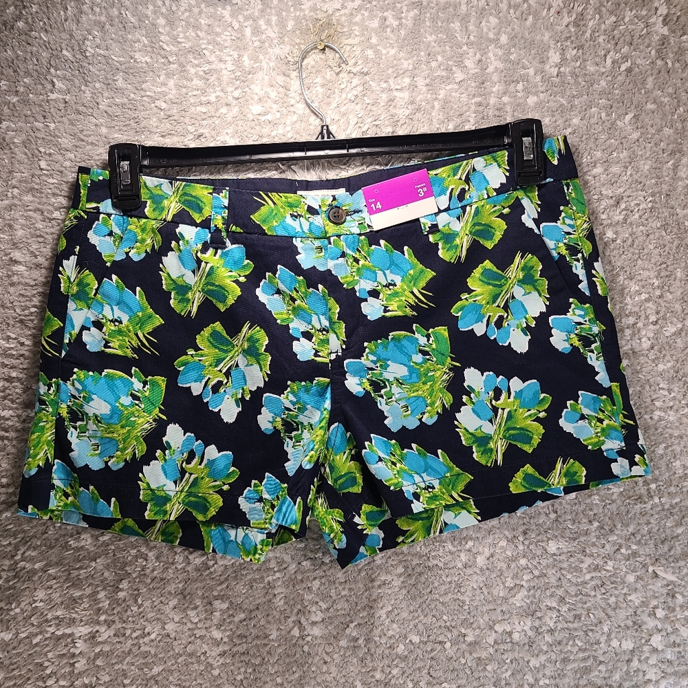 Merona Floral Chino Shorts Women’s Size 14 Cotton NWT
